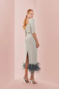 top corto gris escote corazon y botones joya