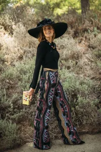 Pantalón Palazzo con estampado etnico estambul para invitada boda,