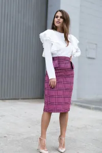 blusa blanca volantes manga larga invitadas boda