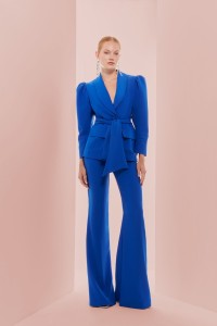 Pantalón Palazzo Crepe azul klein  para invitada