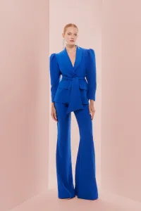 Pantalón Palazzo Crepe azul klein para invitada