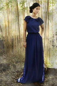 falda larga azul marino