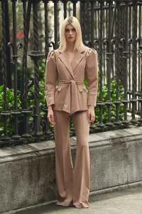 Pantalón Palazzo Crepe camel para invitada