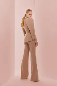 Pantalón Palazzo Crepe camel para invitada
