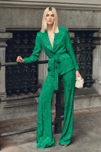 Chaqueta blazer jacquard verde invitada