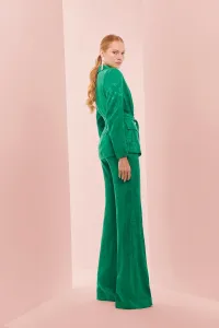 Chaqueta blazer jacquard verde invitada