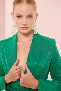 Chaqueta blazer jacquard verde invitada