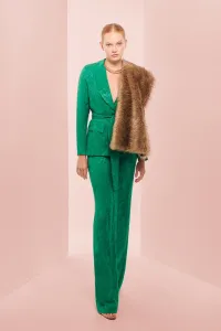 Chaqueta blazer jacquard verde invitada