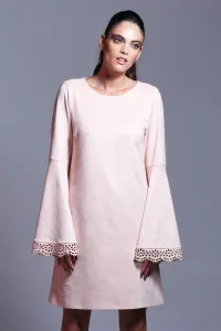vestido rosa de ante