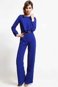 mono de fiesta azul klein con escote en espalda para invitada boda