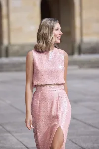 Falda de fiesta con gasa lentejuelas para invitadas boda