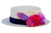 Canotier de flores rosas y moradas