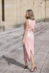 top cruzado de lentejuelas para invitada