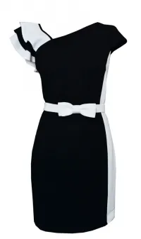 Vestido de fiesta blanco y negro