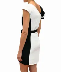Vestido de fiesta blanco y negro