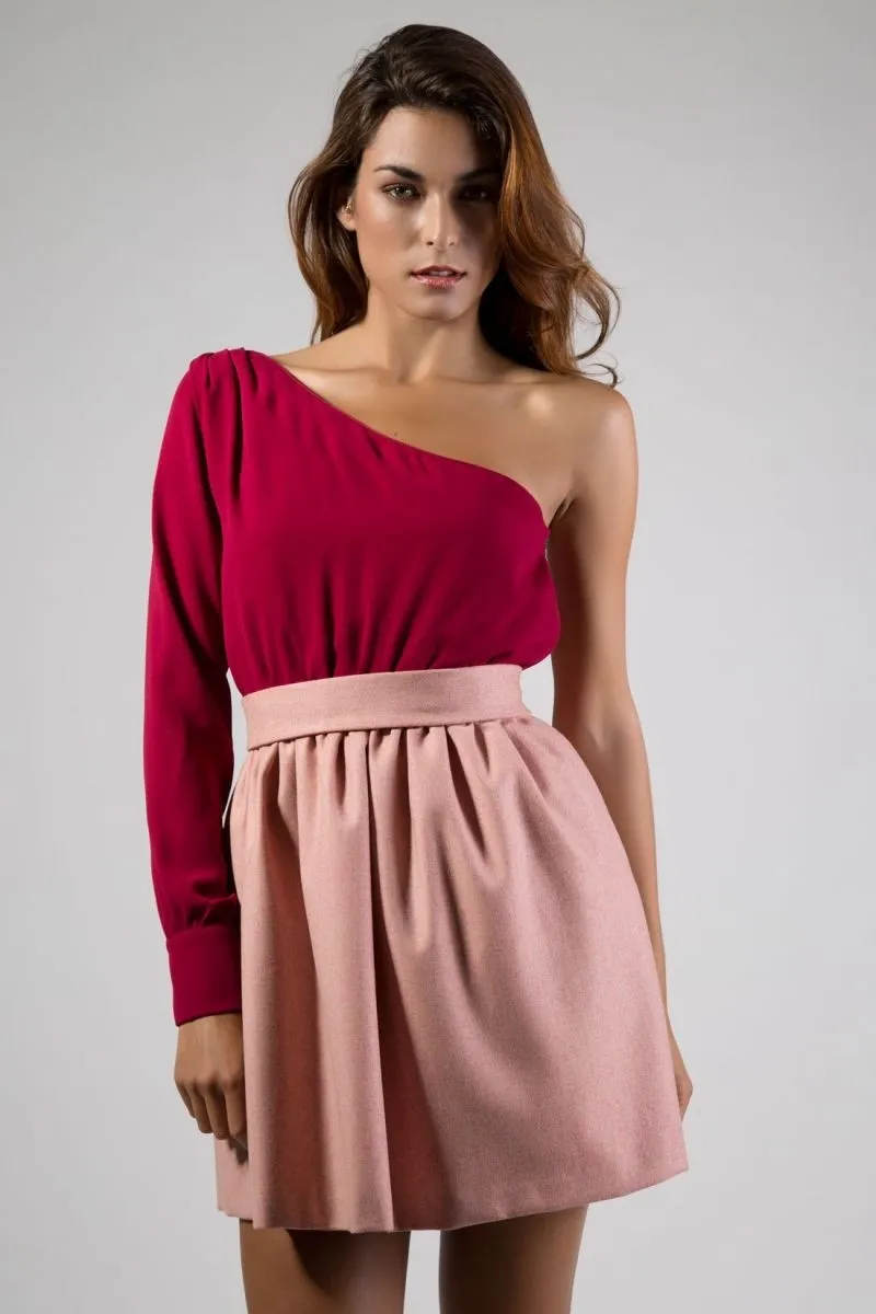 Vestido fiesta corto bicolor de daluna