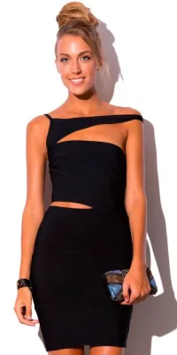Vestidos bandas ajustadas tipo bandage con cortes de q2