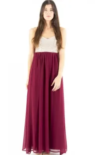 Vestido lentejuelas GRANATE