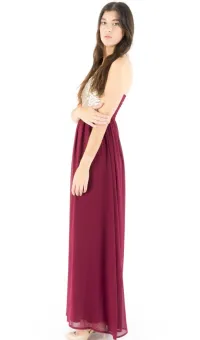 Vestido lentejuelas GRANATE