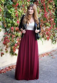 Vestido lentejuelas GRANATE
