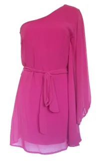 Vestido asimetrico manga muercielago