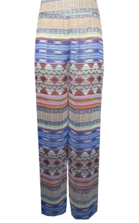 Pantalón Palazzo Étnico ancho de cintura alta