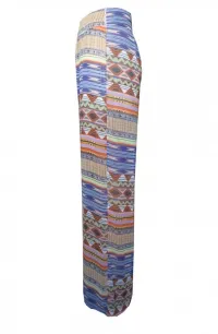 Pantalón Palazzo Étnico ancho de cintura alta