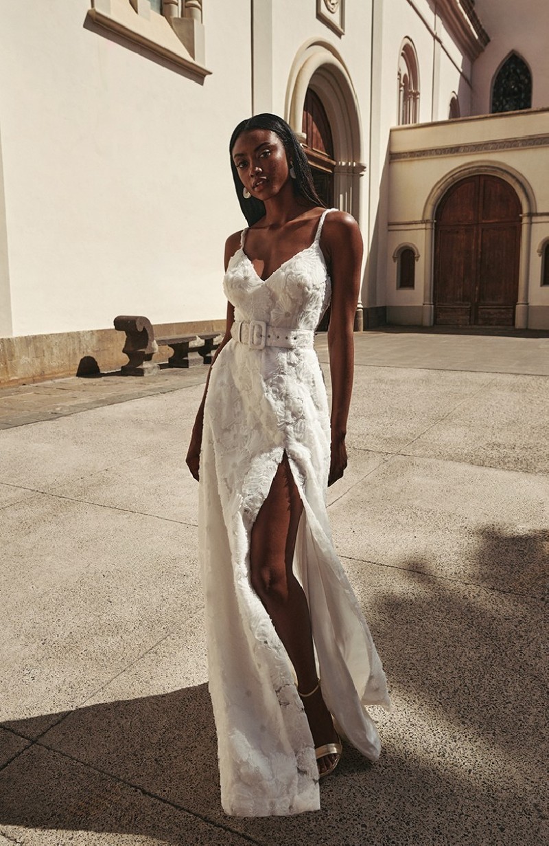 Vestido lencero tul blanco flores relieve Teide