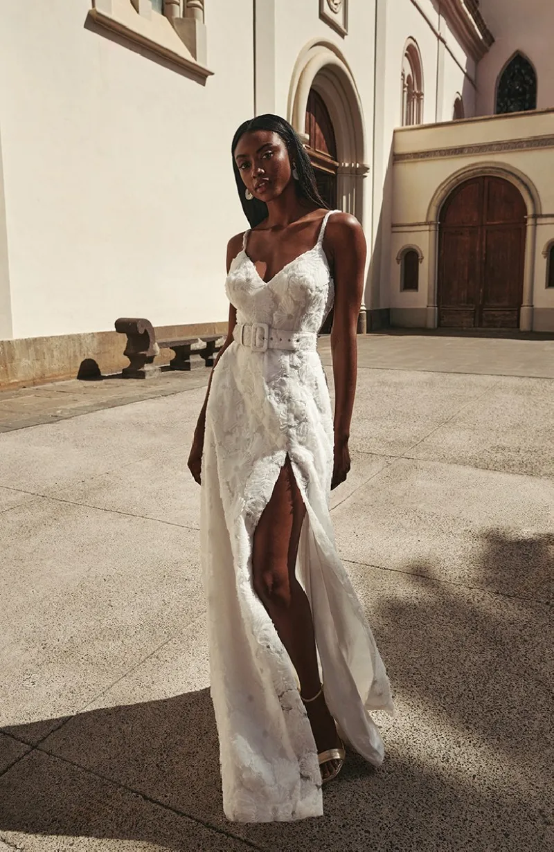 Vestido lencero tul blanco flores relieve Teide