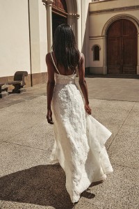 Vestido lencero tul blanco flores relieve Teide