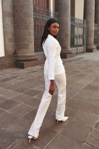Chaqueta americana jacquard blanco para novia civil