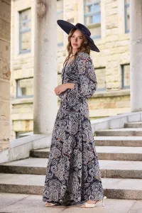 Pantalón palazzo estampado azul
