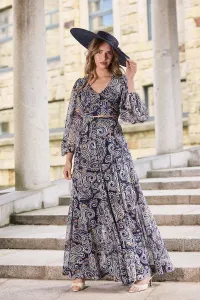 Pantalón palazzo estampado azul