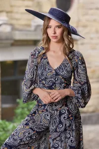 Pantalón palazzo estampado azul