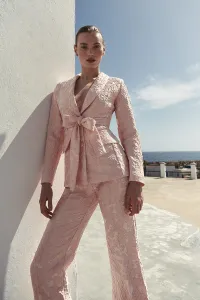 Chaqueta brocada rosa nude Adeje