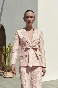Chaqueta brocada rosa nude Adeje