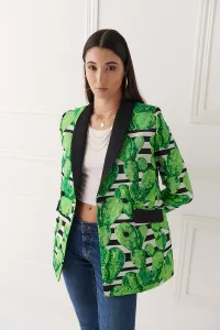 Chaqueta cruzada catcus verde y negra