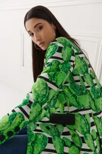 Chaqueta cruzada catcus verde y negra