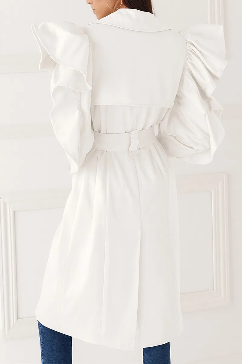 gabardina con volantes larga negro