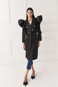 gabardina con volantes larga negro