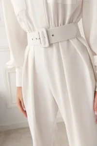 Mono crepe blanco joya cuello subido