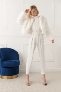 Mono crepe blanco joya cuello subido