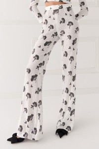 Pantalón palazzo lentejuelas blancas y negras