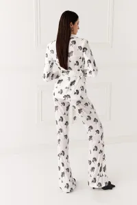 Pantalón palazzo lentejuelas blancas y negras