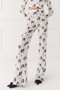 Pantalón palazzo lentejuelas blancas y negras
