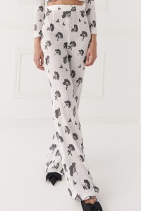Pantalón palazzo lentejuelas blancas y negras