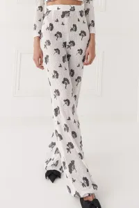 Pantalón palazzo lentejuelas blancas y negras