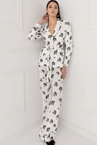Chaqueta de lentejuelas blanca y negra para invitada