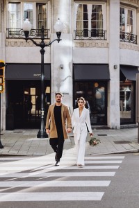 Traje chaqueta y pantalon de lentejuelas blanco para fiesta