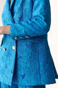 Chaqueta brocada flores azul